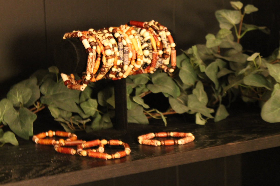 Photo of older stretch bracelets.
