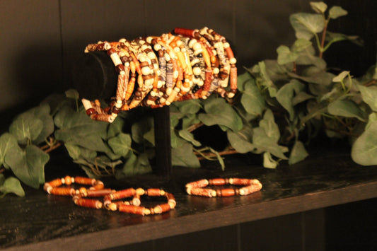 Photo of older stretch bracelets.