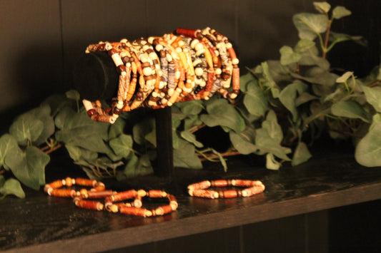 Photo of older stretch bracelets.