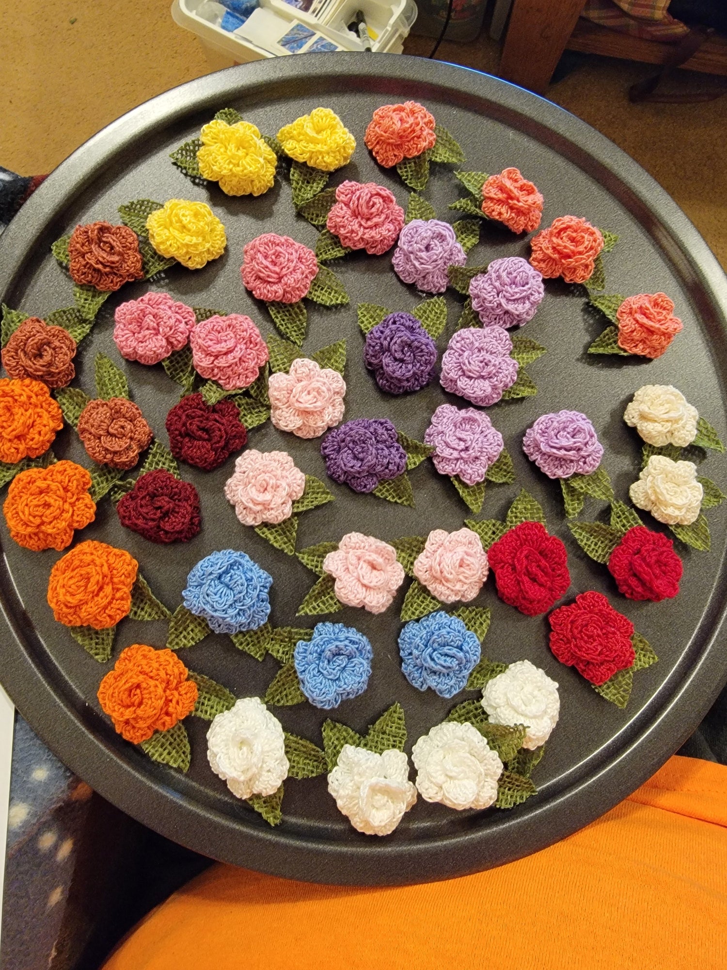 Crocheted Flower Magnets